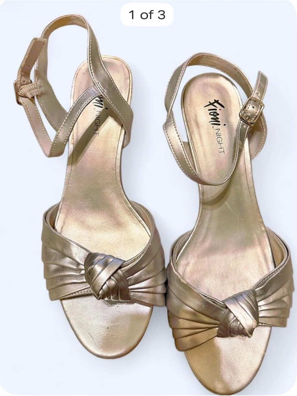 Metallic Silver Knot Front Slingback Heels by